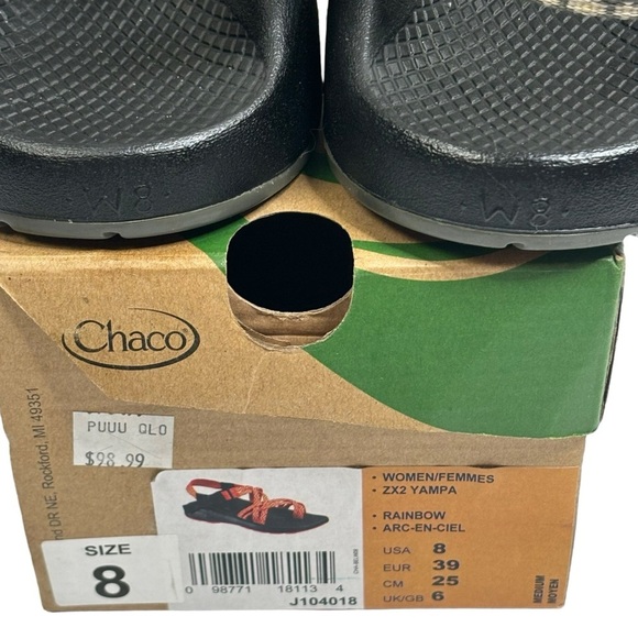 Chaco Gray & Black Sandals Adjustable Strap Toe Sling Size 8 Excellent Condition - Picture 10 of 16